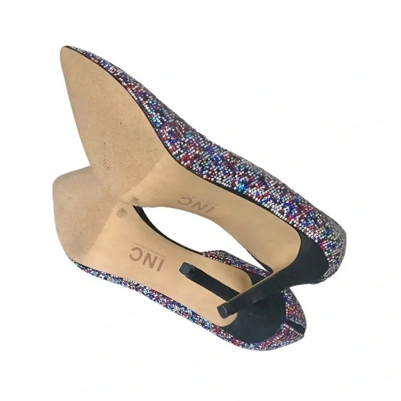 INC | Kenjay 20 Rhinestone Embellished Pointed Toe Stiletto Heels Size 11M - Picture 8 of 10